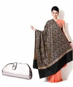 Fidato Black Shawl + Silver Clutch